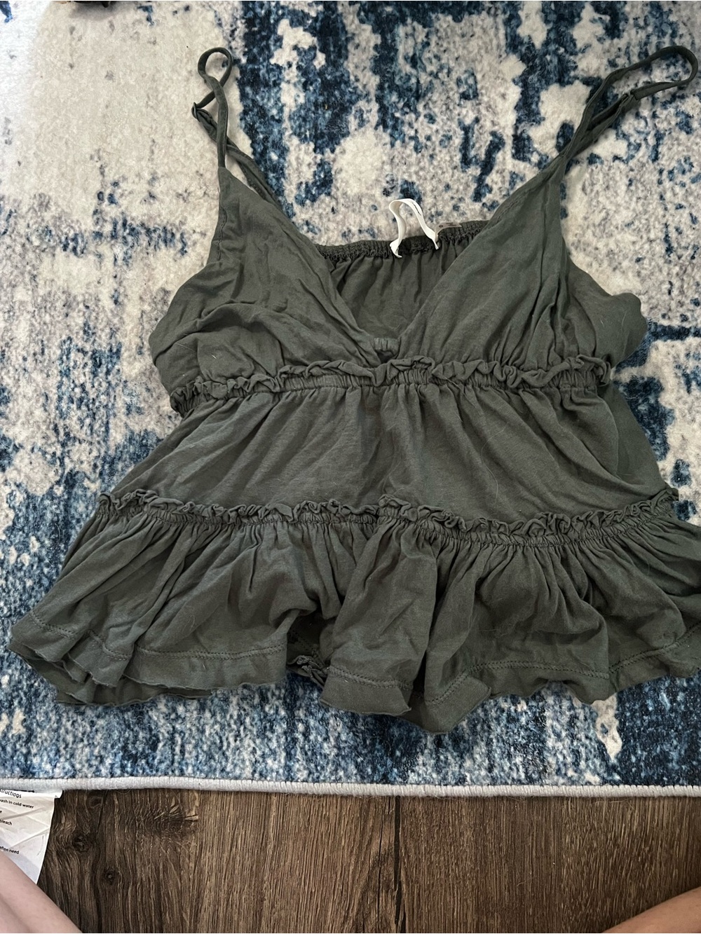 Mustard Seed Olive Green Ruffled Camisole